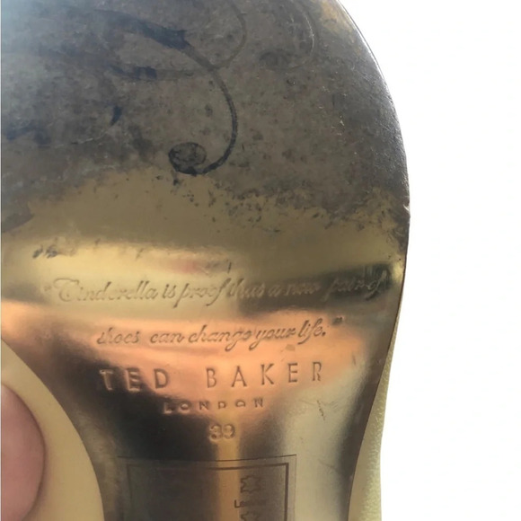 Ted Baker Y2k London mitilia butter yellow pumps / heels pointy toe - Picture 15 of 15